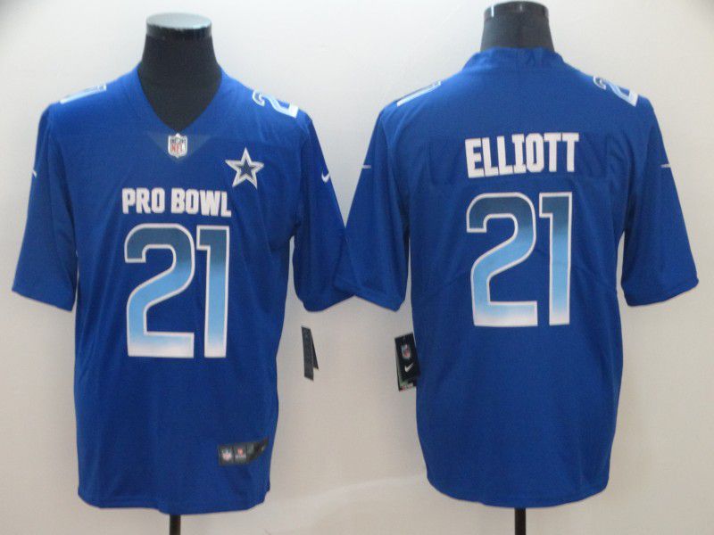 Men Dallas Cowboys #21 Elliott Blue Nike Royal 2019 Pro Bowl Limited Jersey->pittsburgh steelers->NFL Jersey